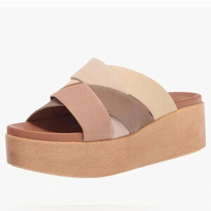 Lucky Brand leather 2.5inch Dikona Wedge Sandals size 8